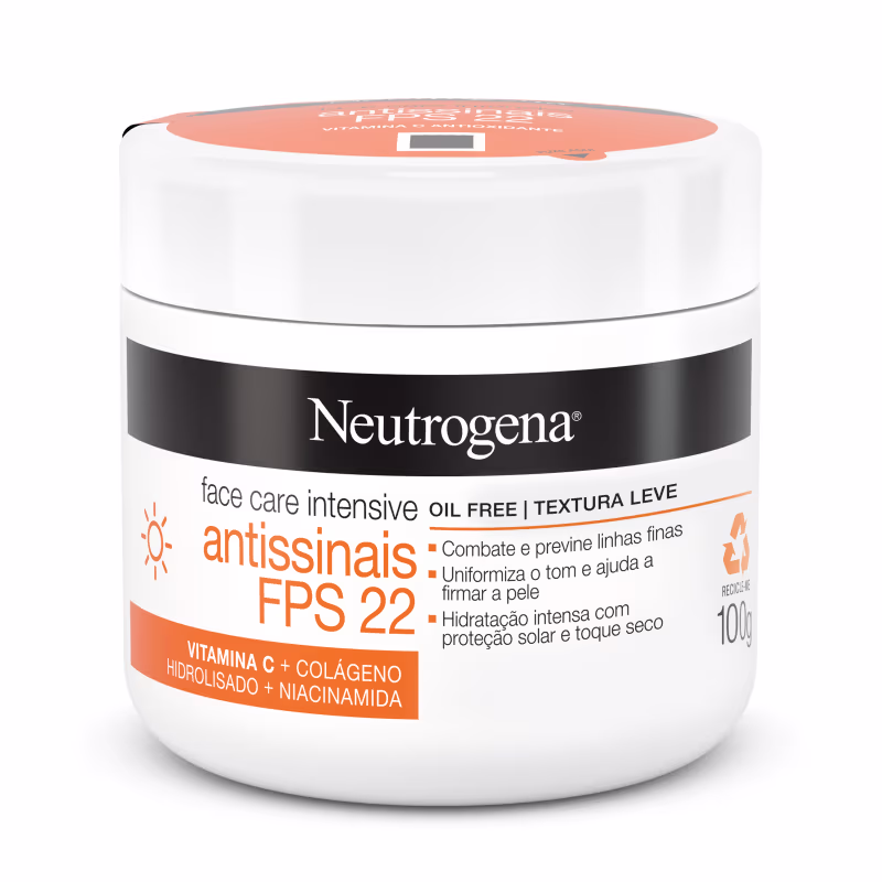 Neutrogena Face Care Intensive Antissinais FPS22 - Creme Redutor de Linhas 100g