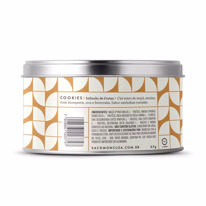 Chá Infusão de Frutas Cookies Moncloa Lata 65g