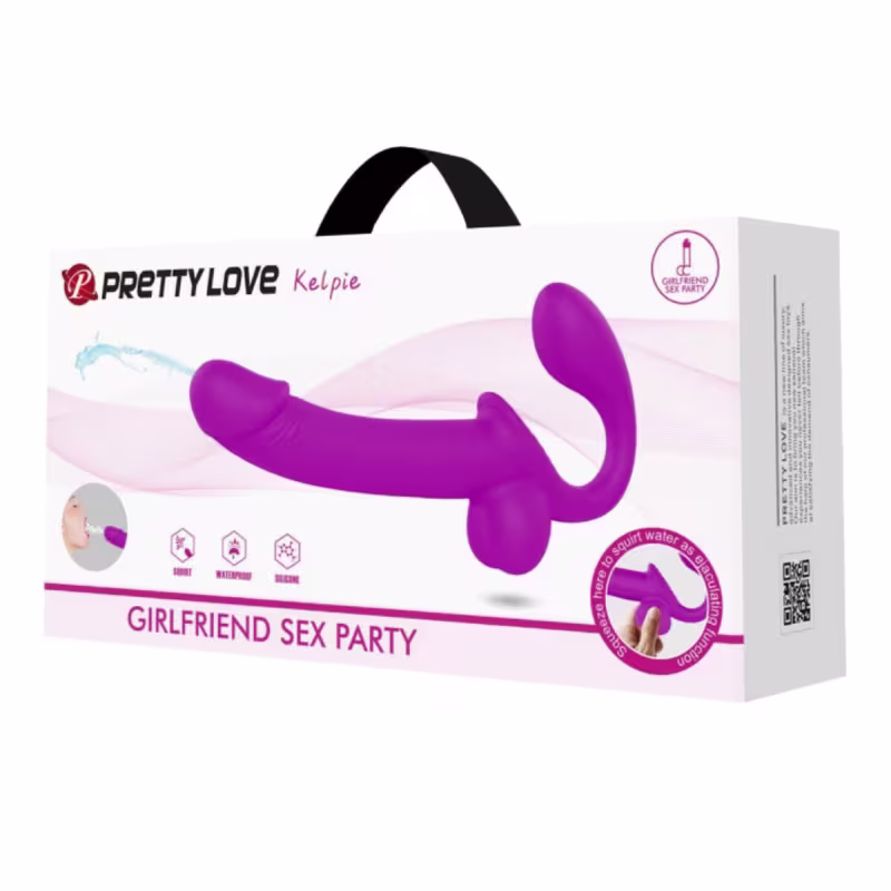Vibrador Strapless Ponto G Clitóris com Spray Kelpie Pretty Love Flexível Recarregável