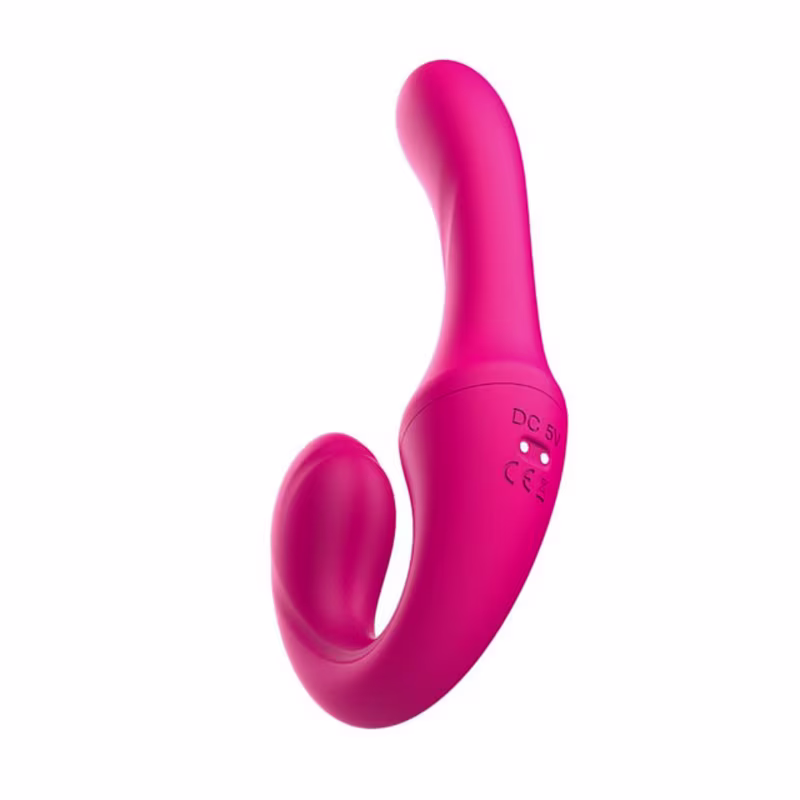 Vibrador Strapless Controle Remoto 10 Intensidades 2 Motores 19,6cm Flexível em Silicone Recarregável