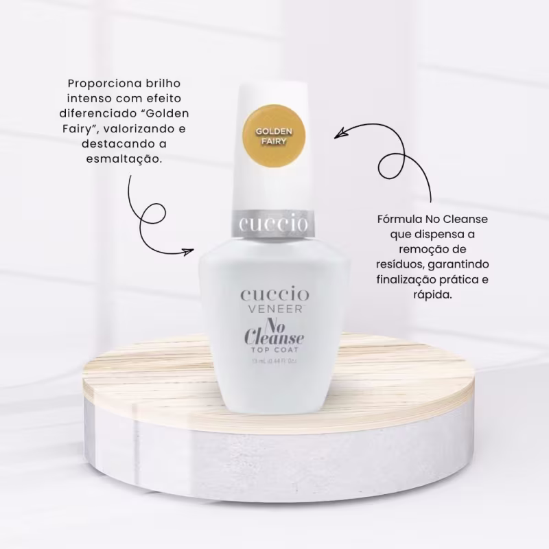 Finalizador Top Coat Cuccio No Cleanse Golden Fairy 13 ml