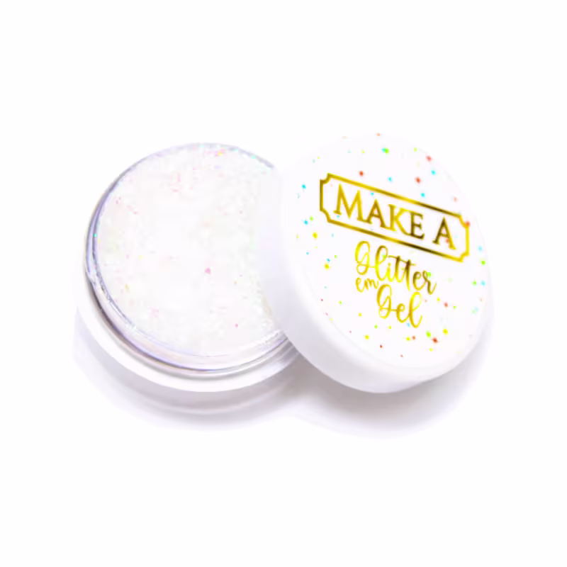 Glitter em Gel Branco Holográfico 3g
