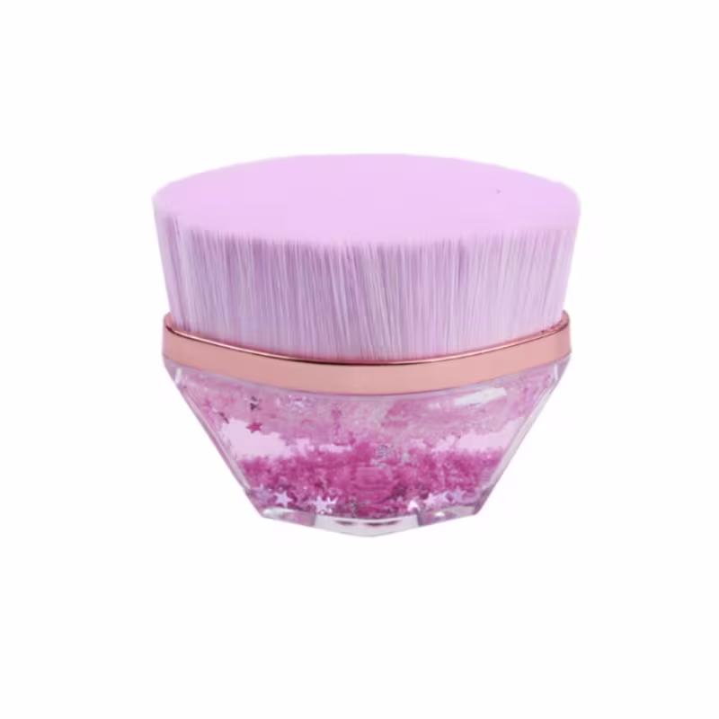 Pincel para Base Kabuki Hexagonal Maquiagem Roxo