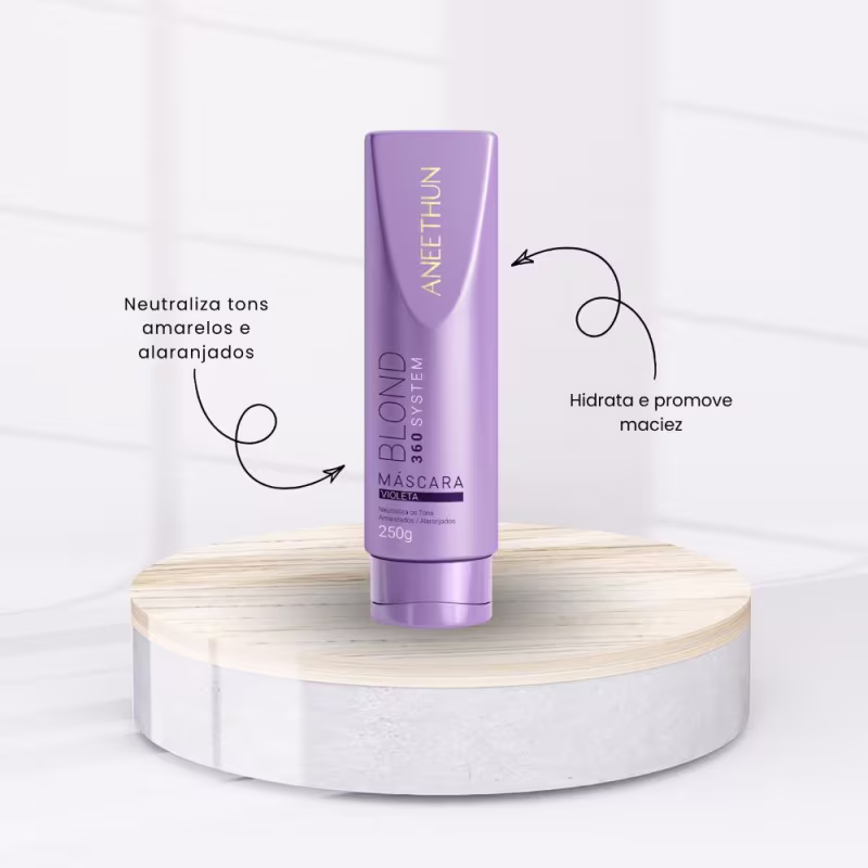 Kit Aneethun Blond 360 Matizador Shampoo 300g + Máscara Violeta 250g