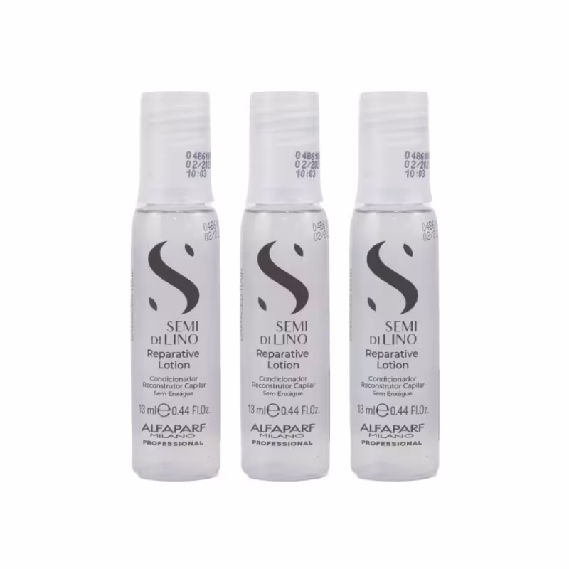 Kit Alfaparf Semi di Lino Reparative Lotion Ampolas 3 x 13 ml
