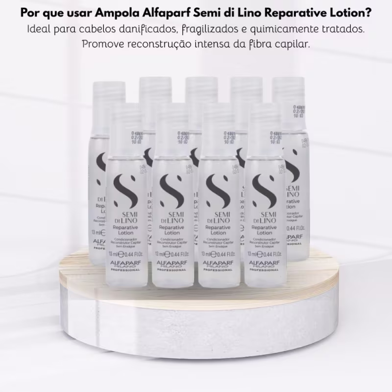Kit Alfaparf Semi di Lino Reparative Lotion Ampolas 9 x 13 ml