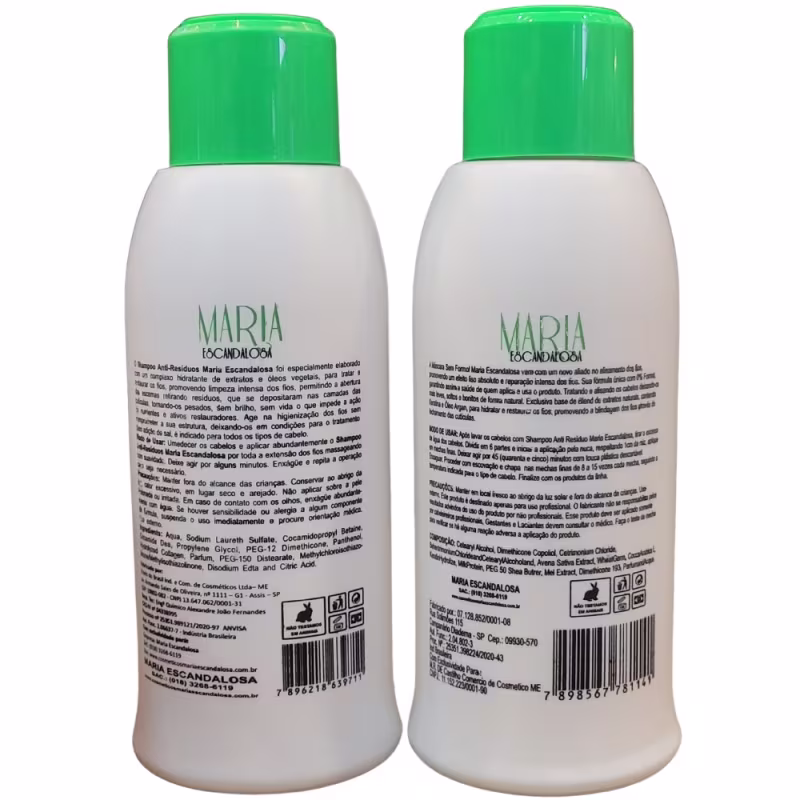 Maria Escandalosa Escova Progressiva Sem Formol 2x1 300mls|