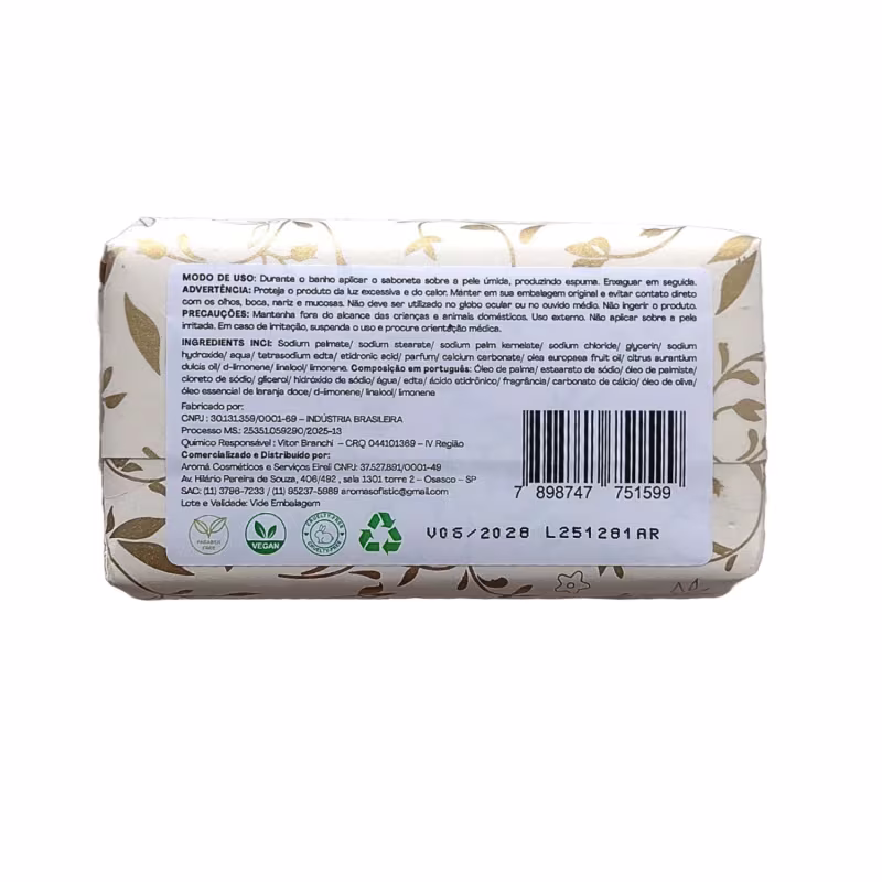 Sabonete em Barra Vegetal Hidratante Felicità 150g Aromá