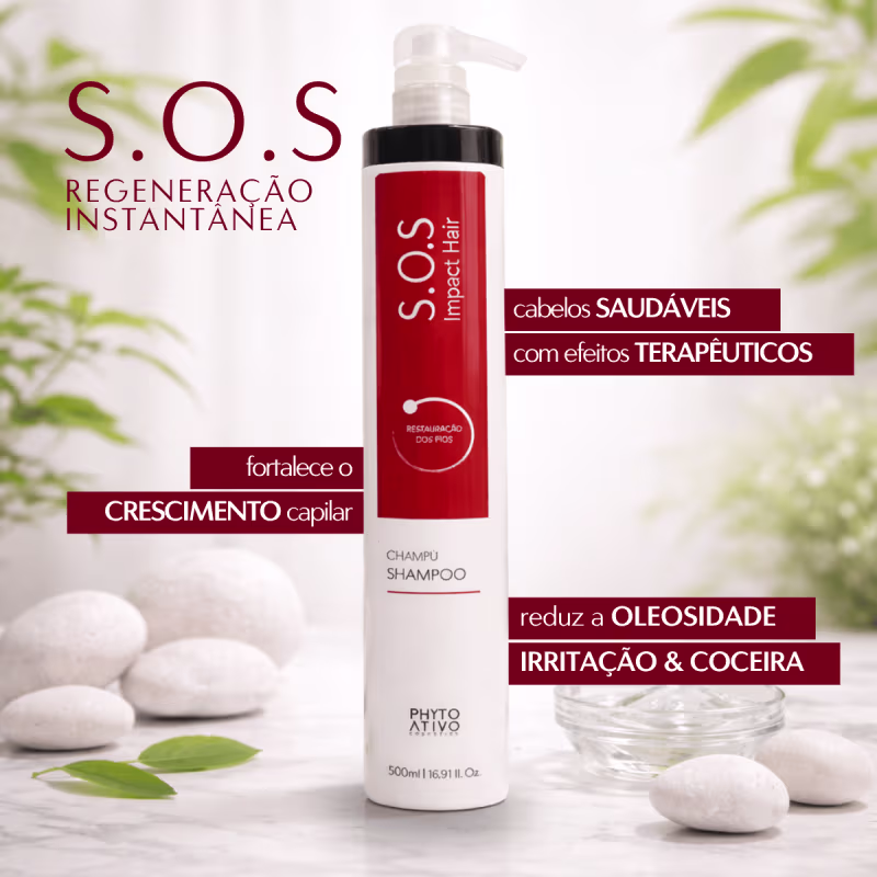 Shampoo SOS Impact Hair Reposição de Massa e Densidade Phyto Ativo 500ml