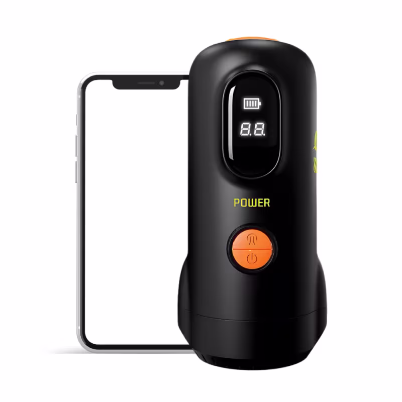 Masturbador Masculino Power Controle Aplicativo Sucção e Vibração Tela LED Controle à Distância Recarregável