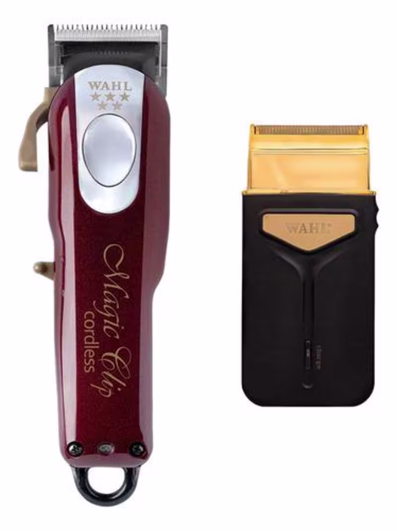 Kit Maquina Wahl Magic Clip Cordless+ Aparador Travel Shaver