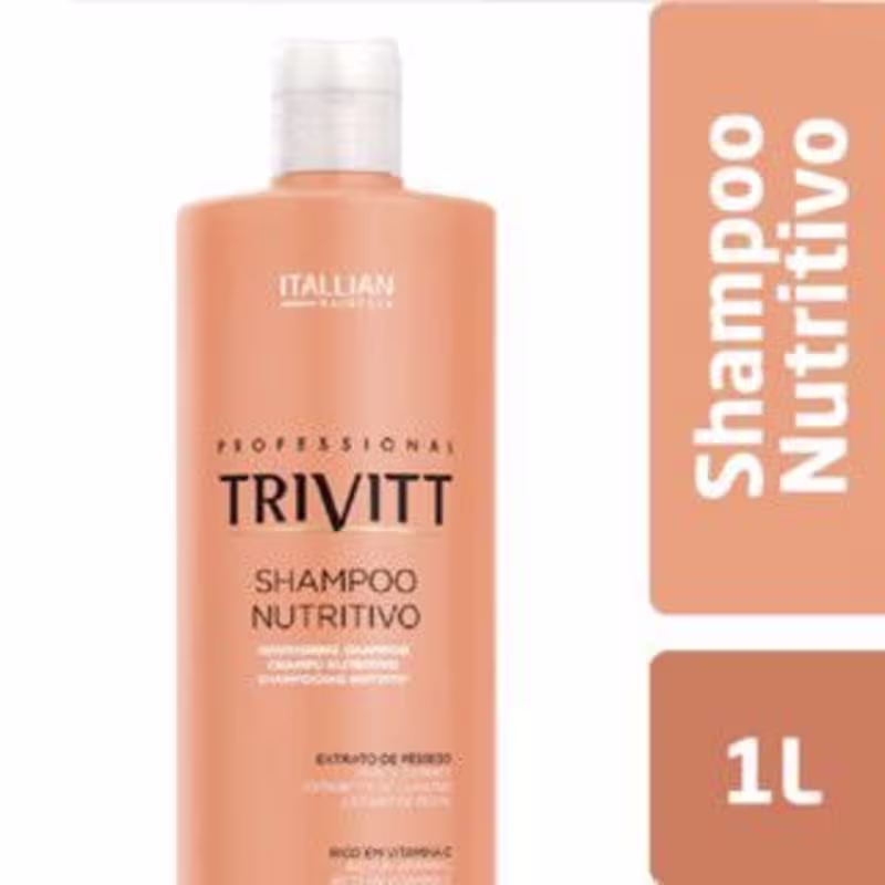 Trivitt Shampoo Nutritivo Profissional 1L – Limpeza Suave, Brilho Intenso e Nutrição Profunda