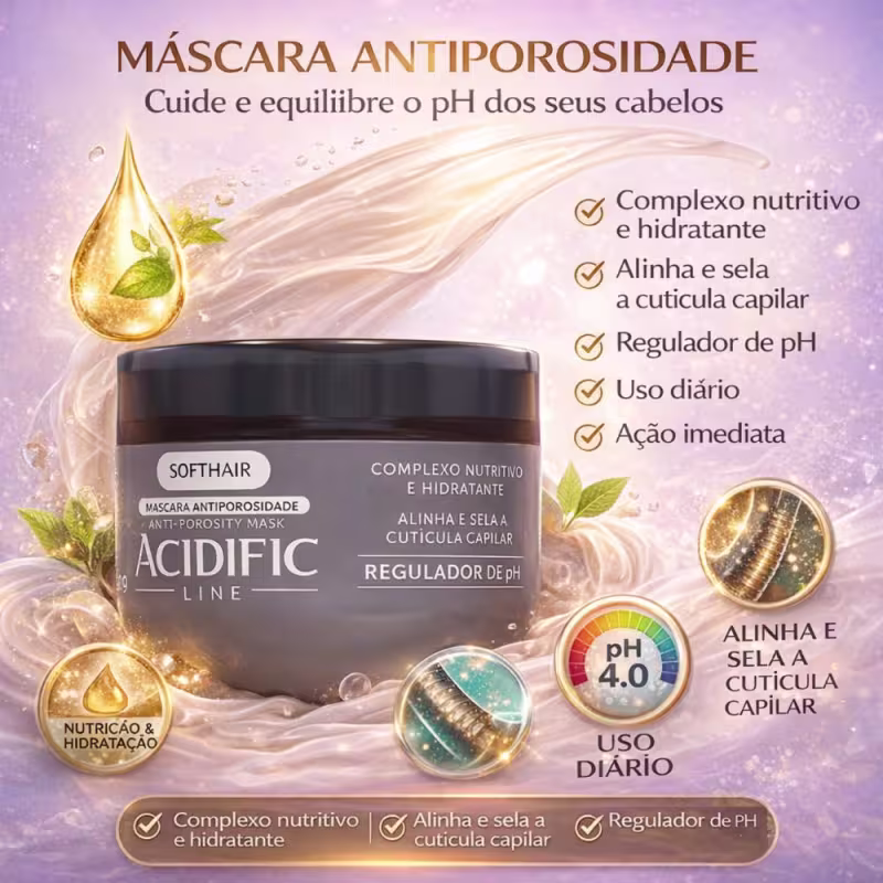 Máscara Para Cabelo Poroso Ressecado Acidific Line Original