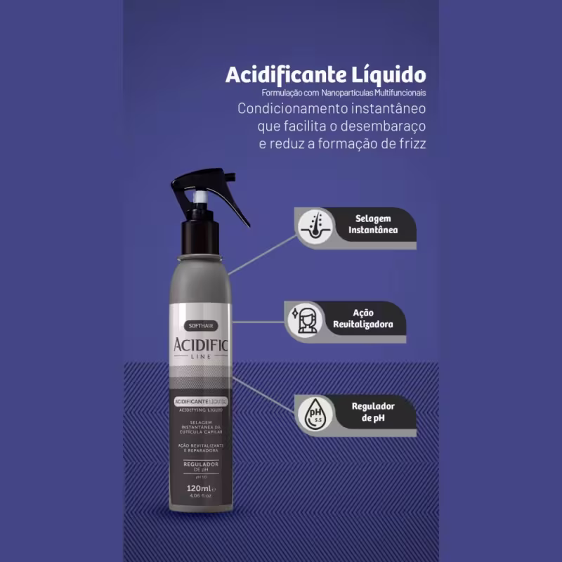 Acidificante Capilar Soft Hair 120ml Tratamento Regula Ph