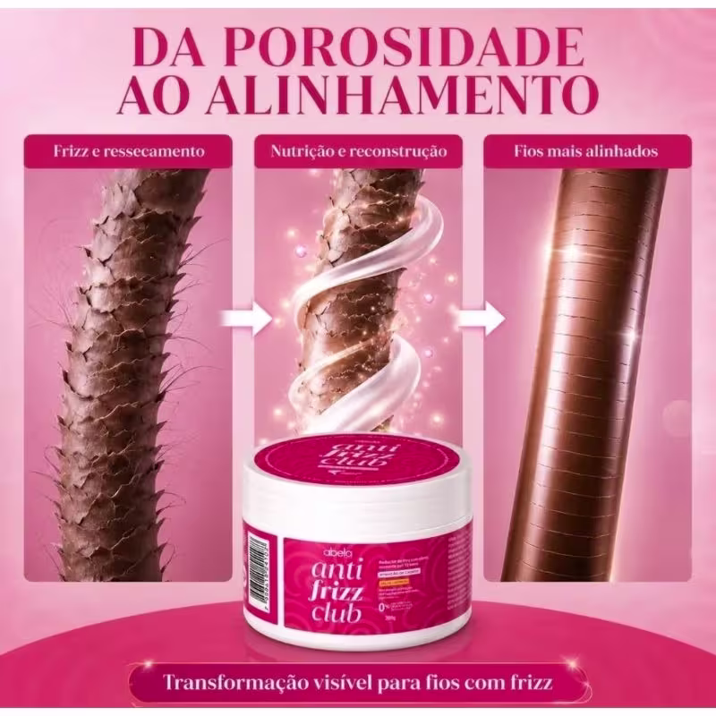 Máscara de Tratamento Anti Frizz Club Abela 300gr