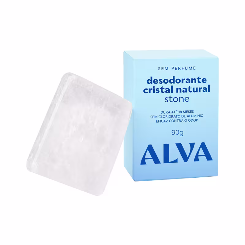 Desodorante Cristal Stick Stone Refil Vegano 90g Alva