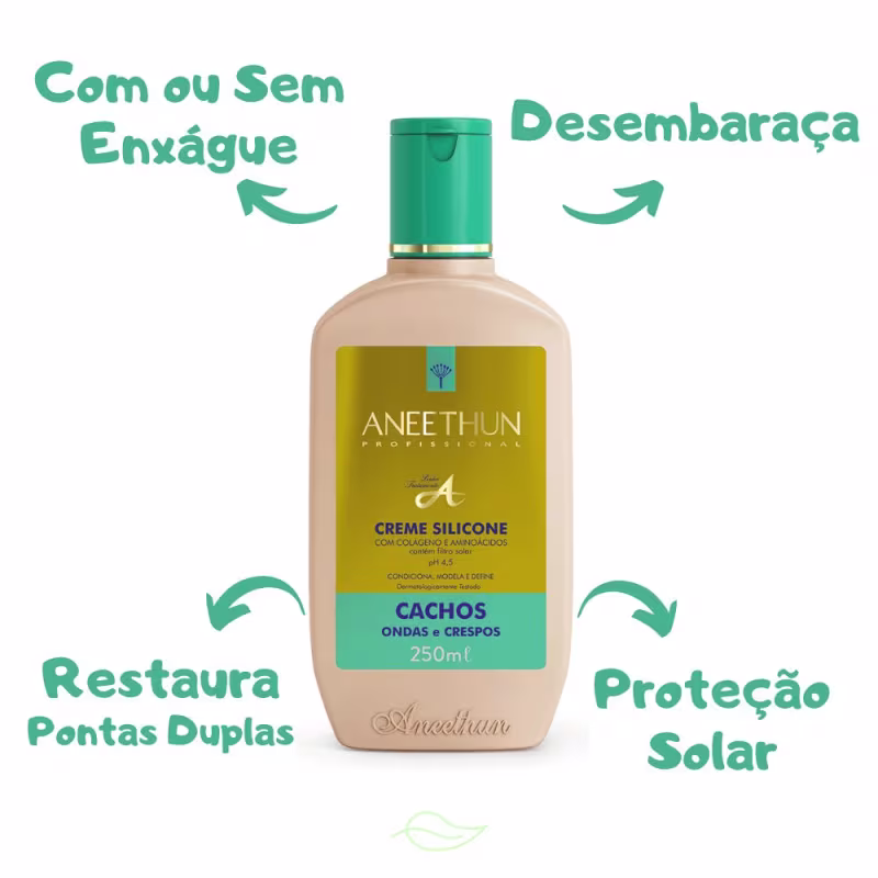 Aneethun Cachos System Shampoo, Máscara e Creme de Silicone