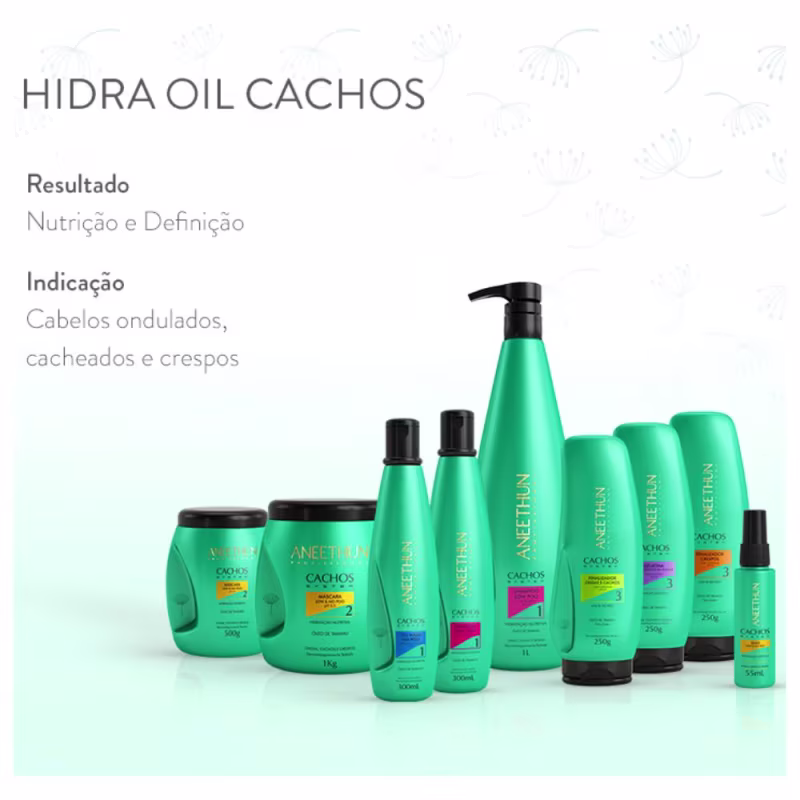 Aneethun Cachos System Shampoo, Máscara e Creme de Silicone