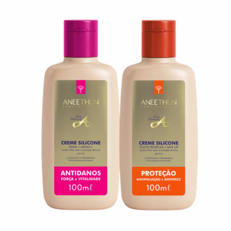 Aneethun Kit Dupla Creme Silicone Antidanos e Proteção 100mL