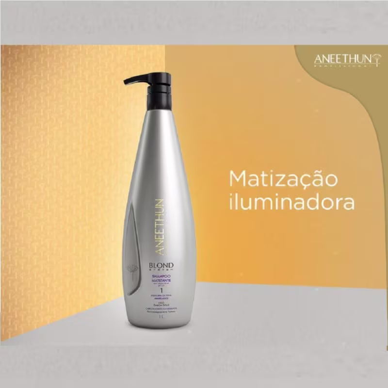 Kit Matizante Blond System Shampoo + Máscara para Cabelos Loiros ou Grisalhos - Aneethun (02 Produtos)