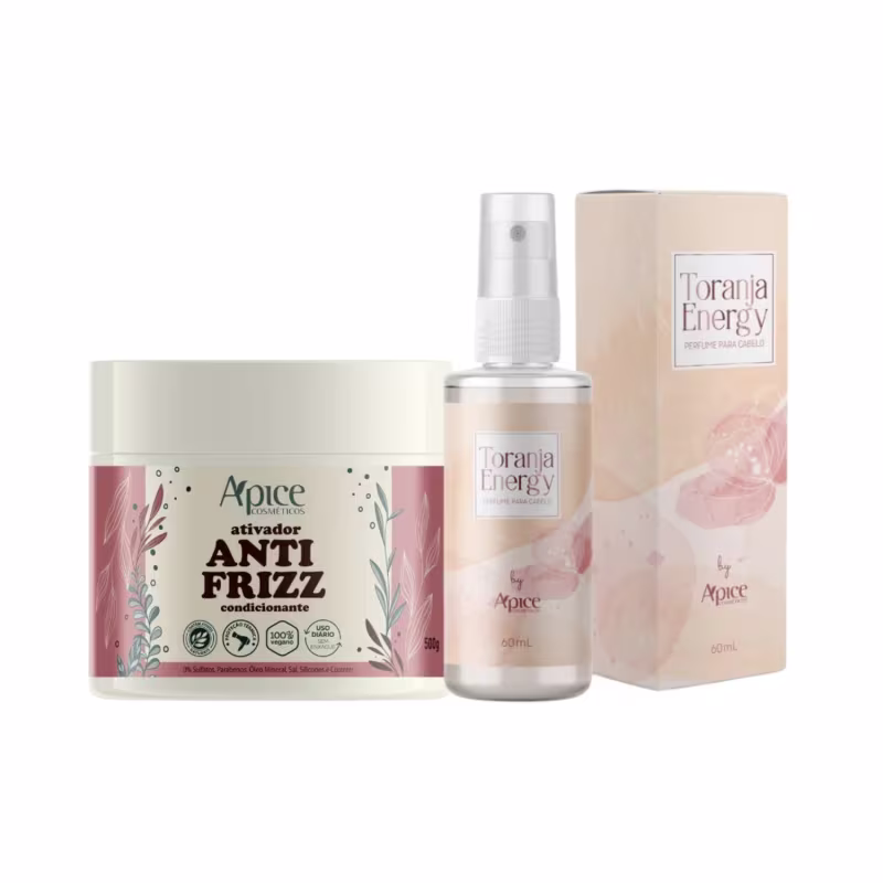 Apice Kit Ativador Anti frizz e Perfume Capilar Toranja Energy (2 itens)
