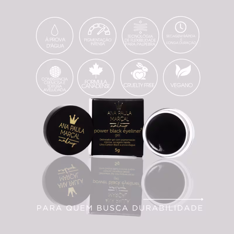 Delineador em gel Power Black Eyeliner Ana Paula Marçal