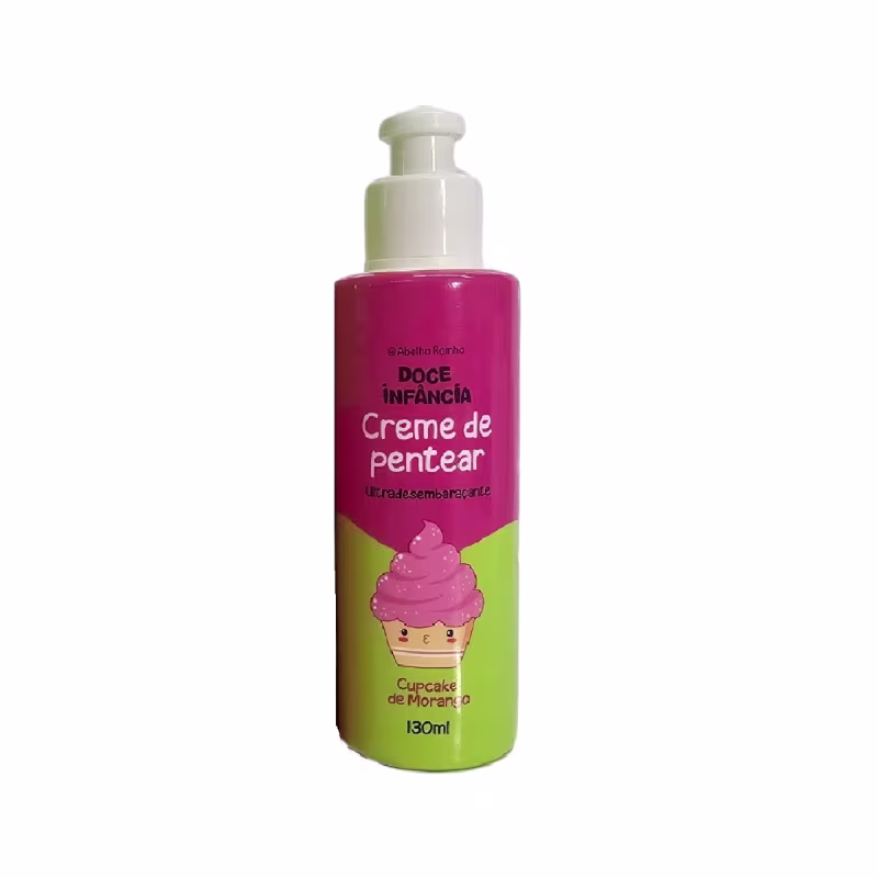 Abelha Rainha Doce Infância Creme de Pentear Ultra Desembaraçante Cupcake de Morango 130ml