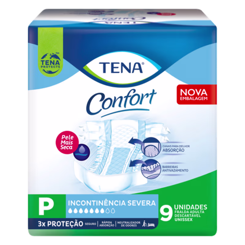 Fralda Descartável Adulto Tena Confort P Pacote 9 Unidades