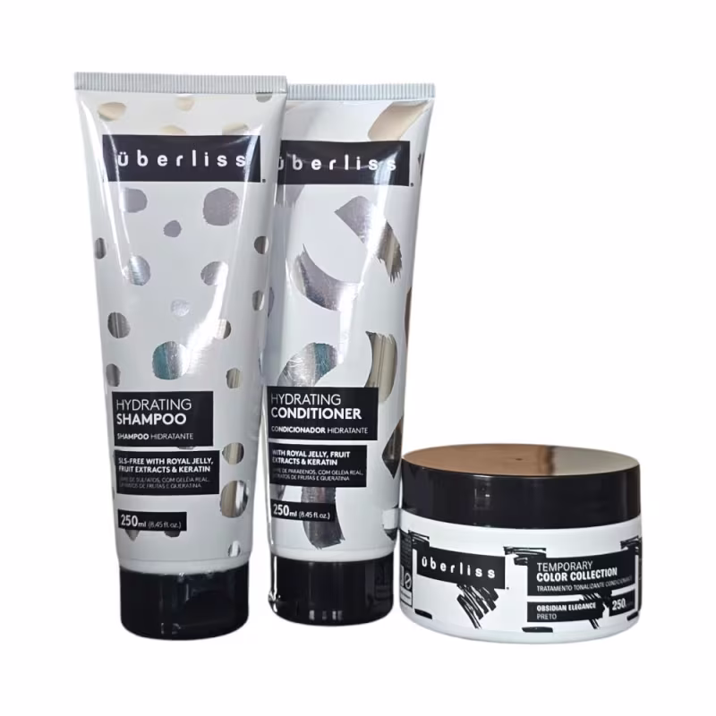 Kit Avlon Uberliss Hydrating - Shampoo 250ml + Condicionador 250ml + Máscara Temporary Obsidian Elegance 250g