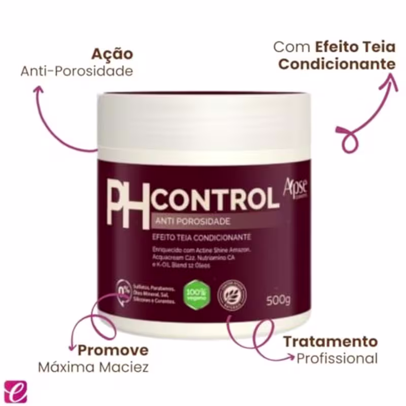 Kit Ativador Ativador de Cachos 1000ml e PH Control Antiporosidade 500g Apse Cosméticos