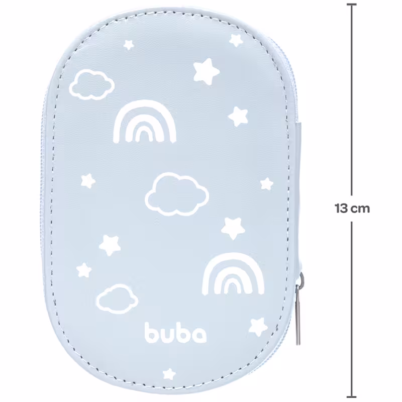 Kit Manicure Infantil com Estojo Buba com Tesoura Lixa e Cortador de unha Cor:Azul
