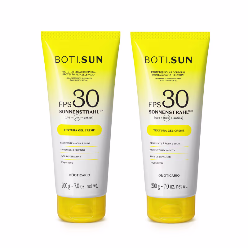 Combo BOTI.SUN: Protetor Solar Corporal Gel Creme FPS 30 2x200g
