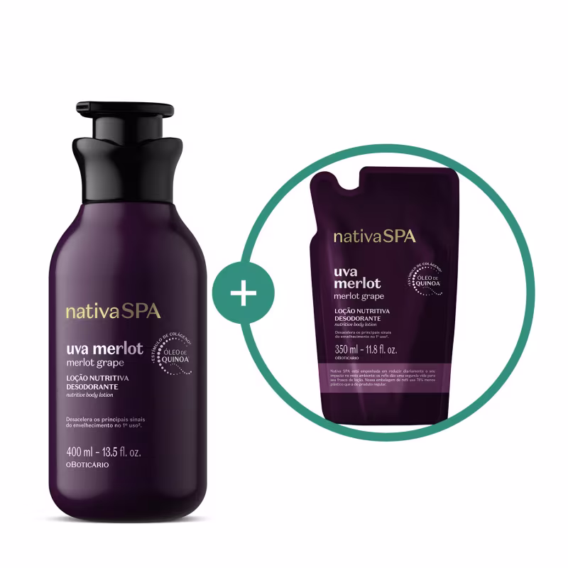Kit Nativa Spa o Boticário Uva Merlot Refil (2 Produtos)