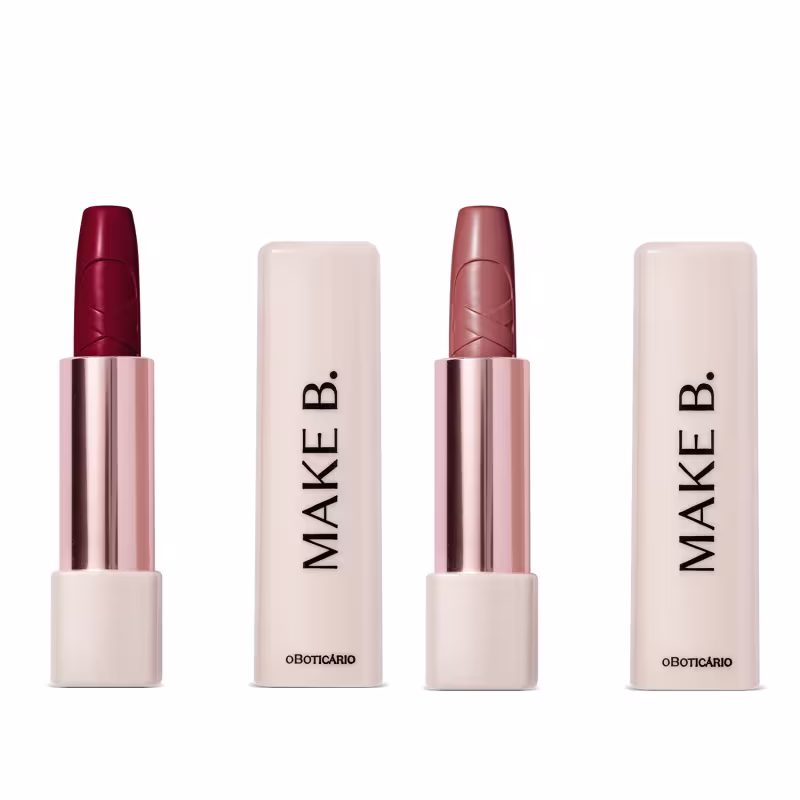 Combo Make B. Urban Ballet: Batom Vermelho 3,6g + Batom Marrom 3,6g