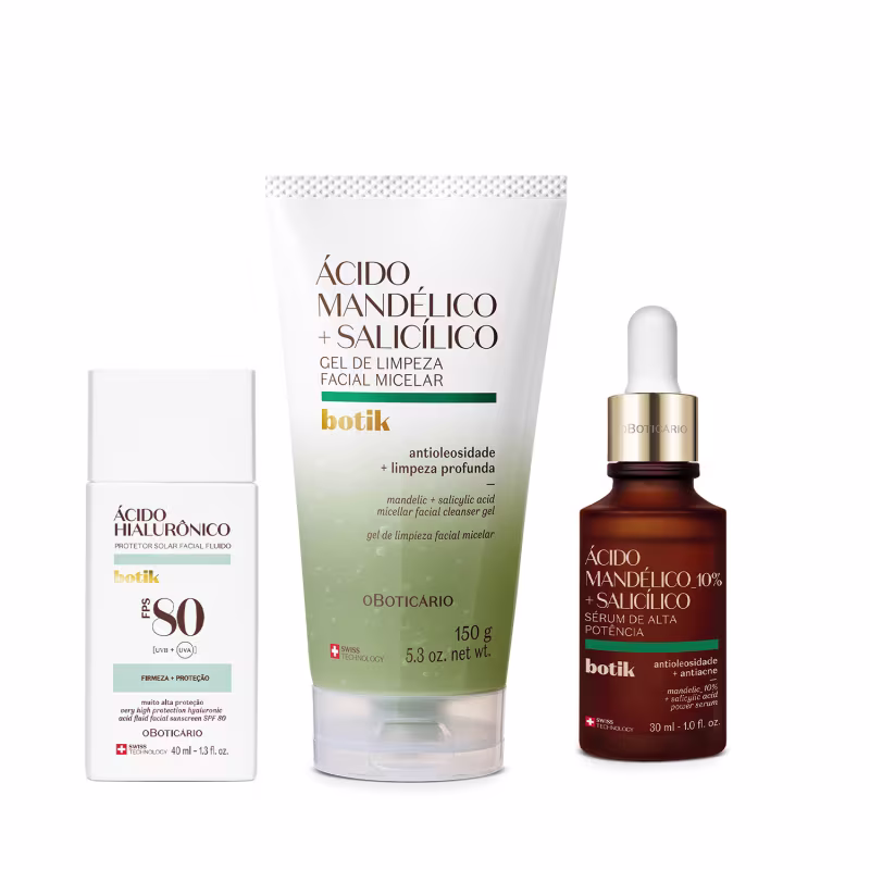 Kit Skincare para Pele com Oleosidade Botik (3 itens)