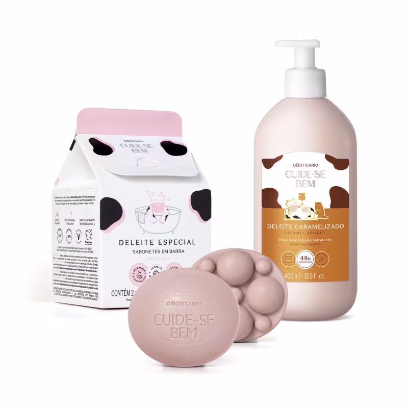 Combo Cuide-se Bem Deleite: Loção Corporal 400ml + Sabonetes Em Barra 2x90g