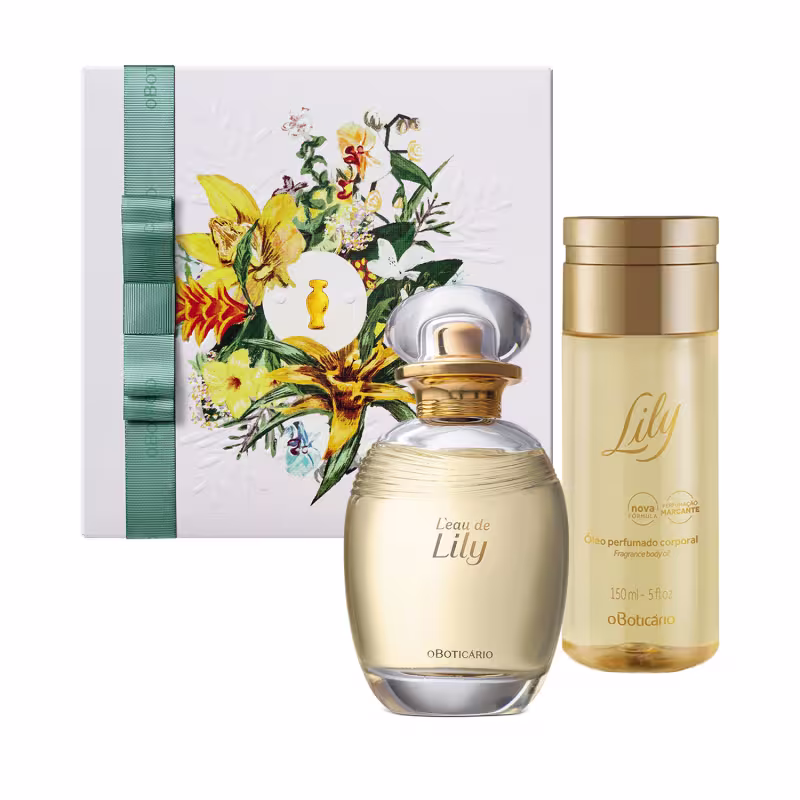 Combo Presente Dia das Mães Lily: L'eau Desodorante Colônia 75ml + Óleo Perfumado Desodorante Corporal 150ml