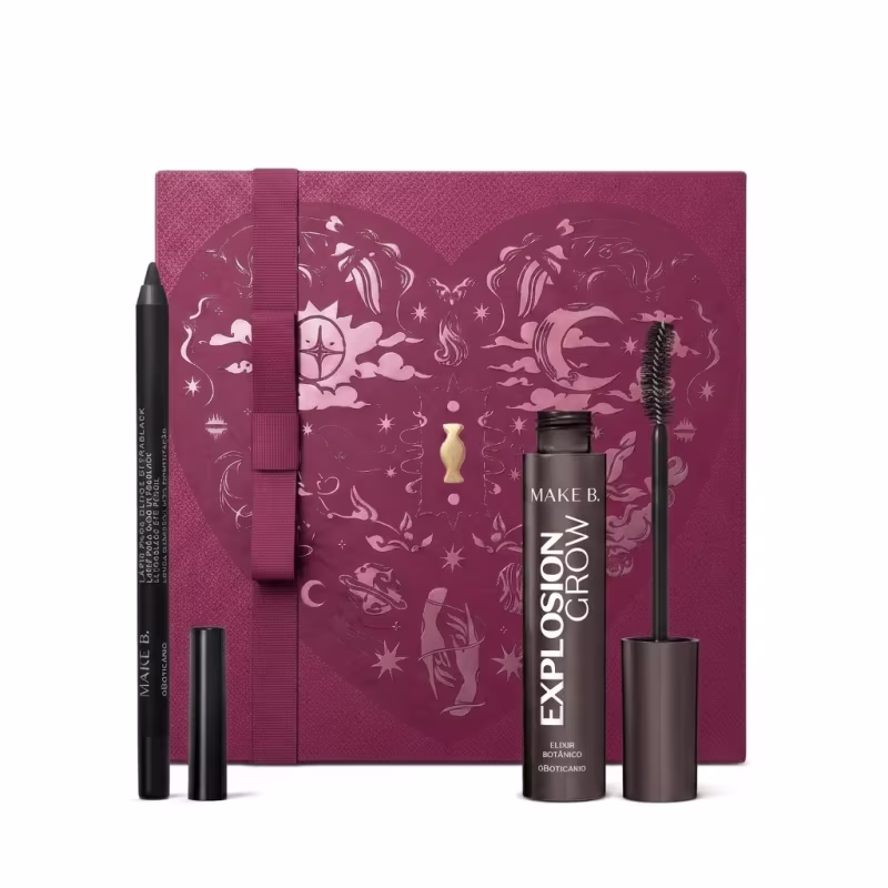 Combo Presente Dia Dos Namorados Make B.: Lápis Para Olhos Preto 1,2g + Máscara De Cílios 10g