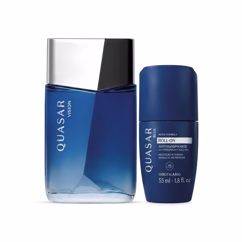 Combo Quasar Vision Desodorante Colônia 100ml + Antitranspirante Desodorante Roll-On Quasar Blue 55ml