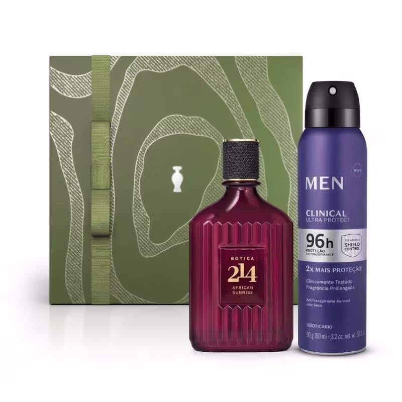 Combo Presente Dia dos Pais: Botica 214 African Sunrise Eau De Parfum 90ml + Desodorante Aerossol Men 150ml/90g