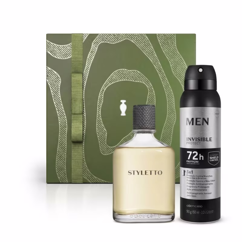 Combo Presente Dia dos Pais Boticollection Styletto Desodorante Colônia 100ml + Desodorante Aerossol Men150ml/90g