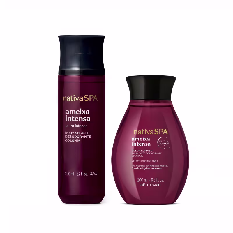 Combo Nativa Spa Ameixa Intensa: Body Splash 200ml + Óleo Glorioso Hidratante 200ml