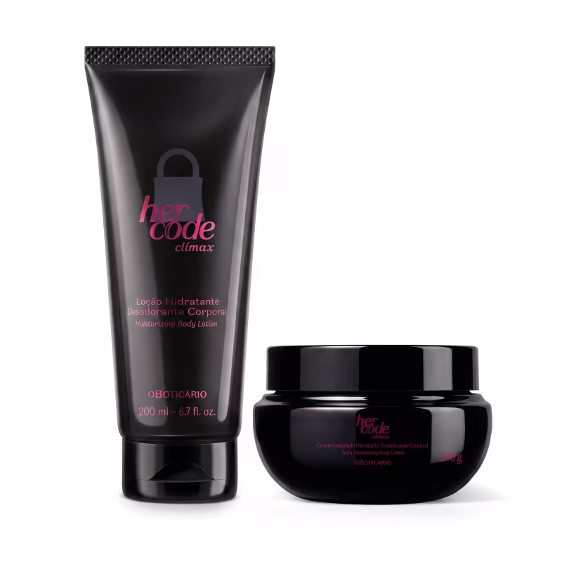 Combo Her Code Clímax: Creme Aveludado 200g + Loção Hidratante 200ml