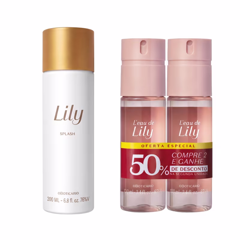 Combo Lily: Desodorante Colônia 200ml + Body Splash 2x100ml
