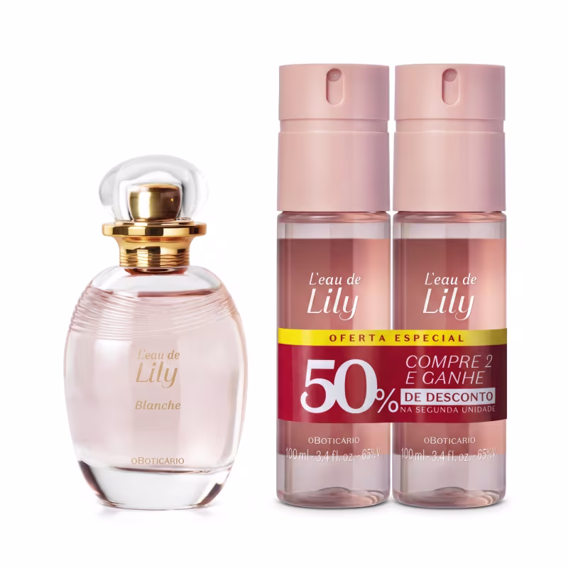 Combo Lily Blanche: Desodorante Colônia 75ml + Body Spray 2x100ml