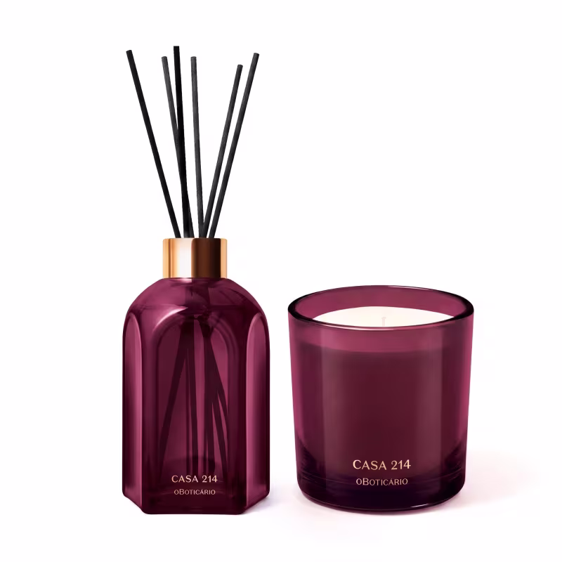 Combo Casa 214 Figo Magnífico: Difusor De Ambiente Com Varetas 250ml + Vela Perfumada 170g