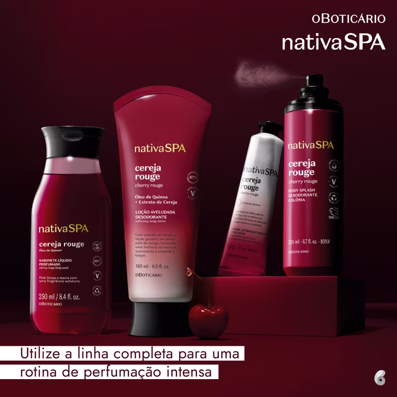 Nativa SPA Cereja Rouge o Boticário - Loção Aveludada Desodorante Corporal 180ml