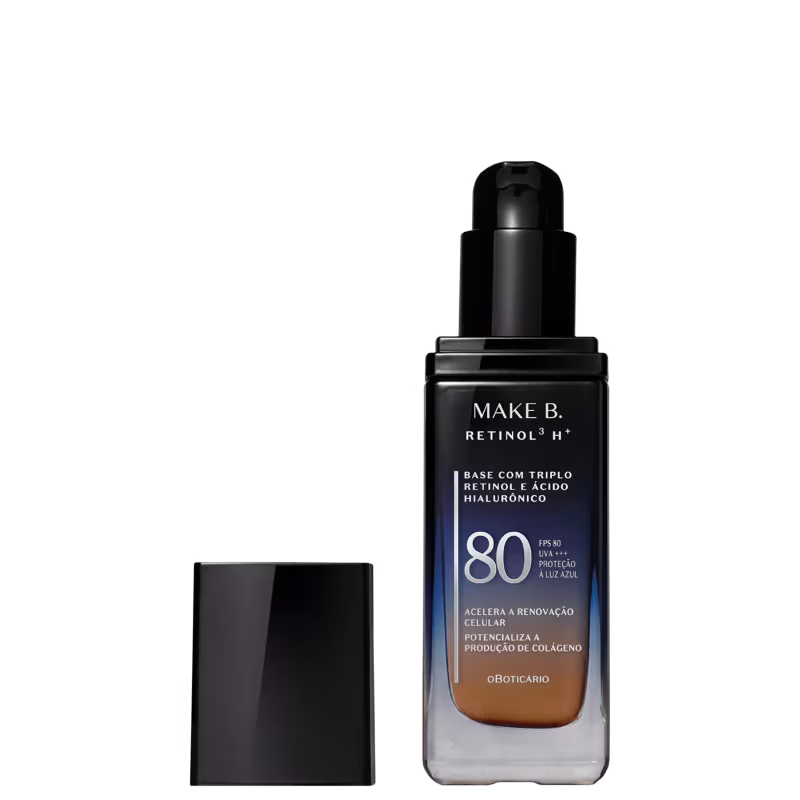 Make B. Retinol³ H+ o Boticário Cor 215Q FPS80 - Base Líquida 26g