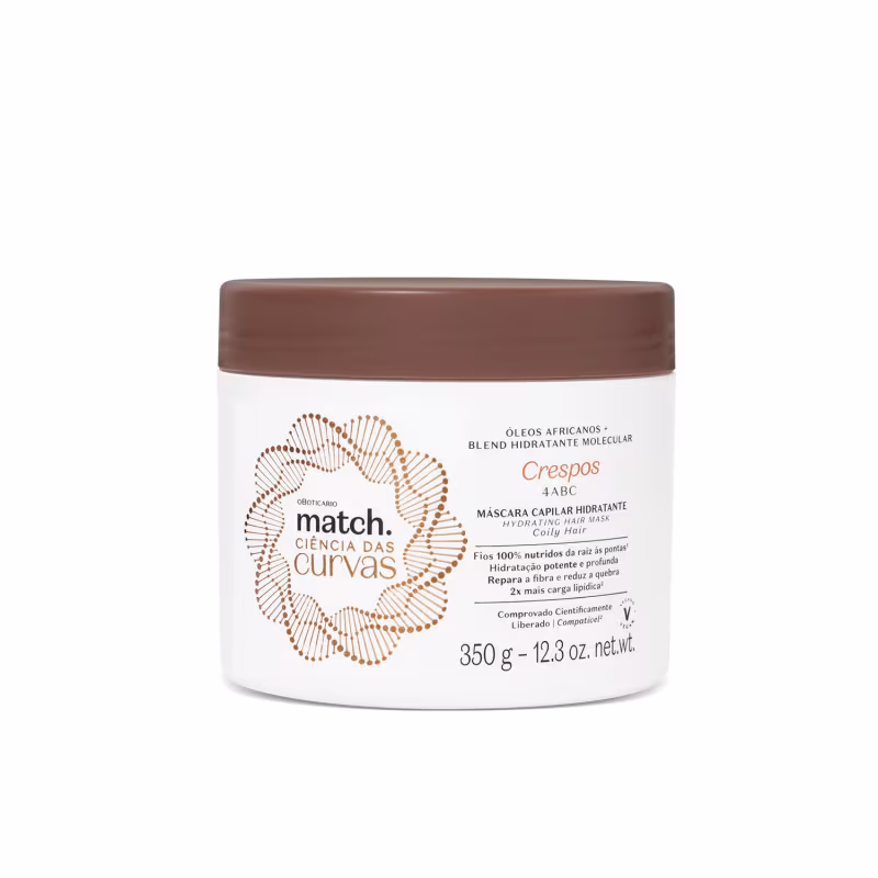 Máscara Capilar Hidratante Match Ciência das Curvas Crespos 350g