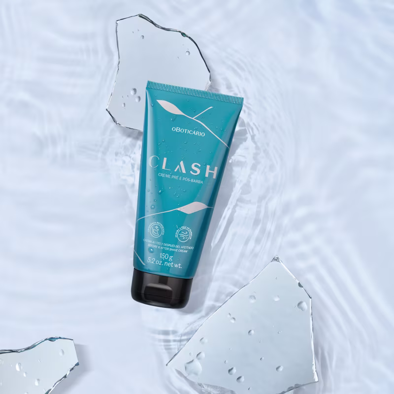 Creme Pré e Pós-Barba Clash o Boticário, 150g.